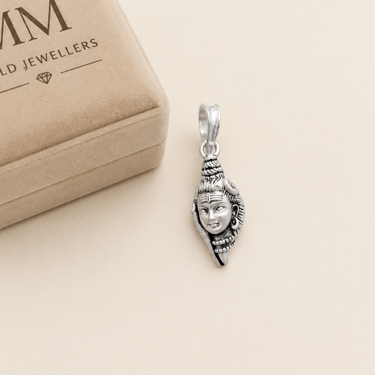 Silver Matte Finish Shiv ji Pendant