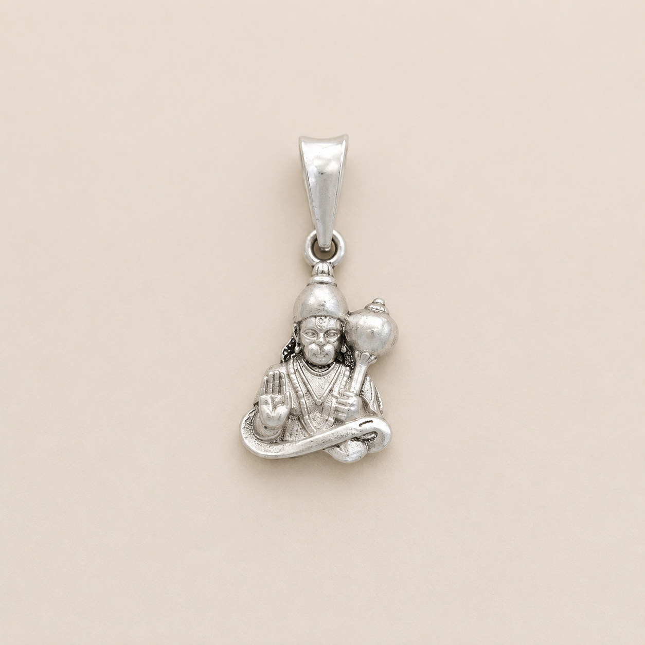 Silver Matte Finish Hanuman ji Pendant
