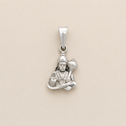 Silver Matte Finish Hanuman ji Pendant