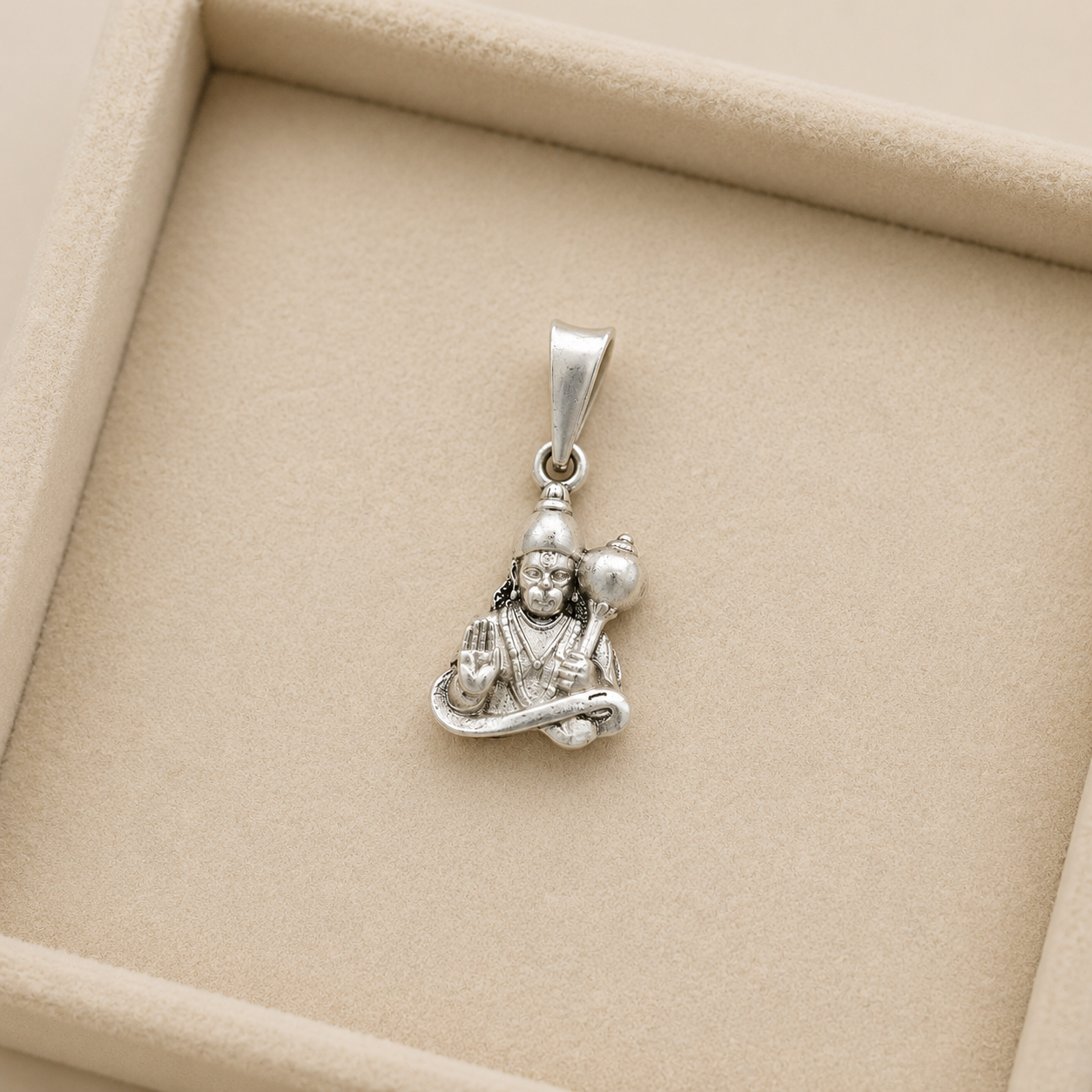 Silver Matte Finish Hanuman ji Pendant