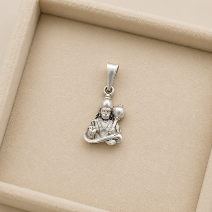 Silver Matte Finish Hanuman ji Pendant