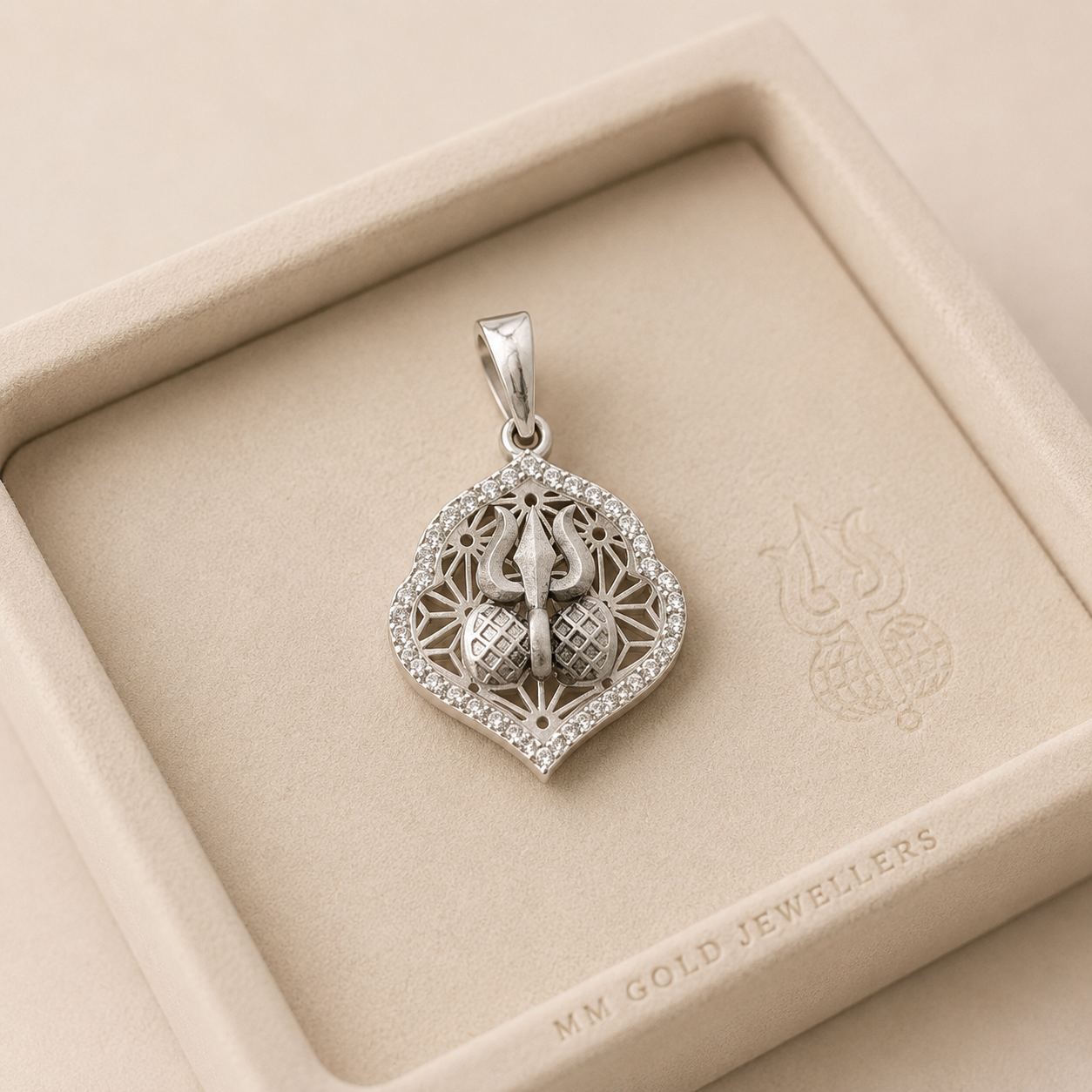 Silver Matte Finish Trishul Pendant