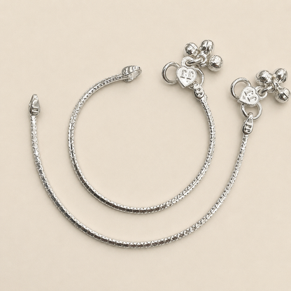 Silver 5.5 inch Plain Chain Style Kids Anklet