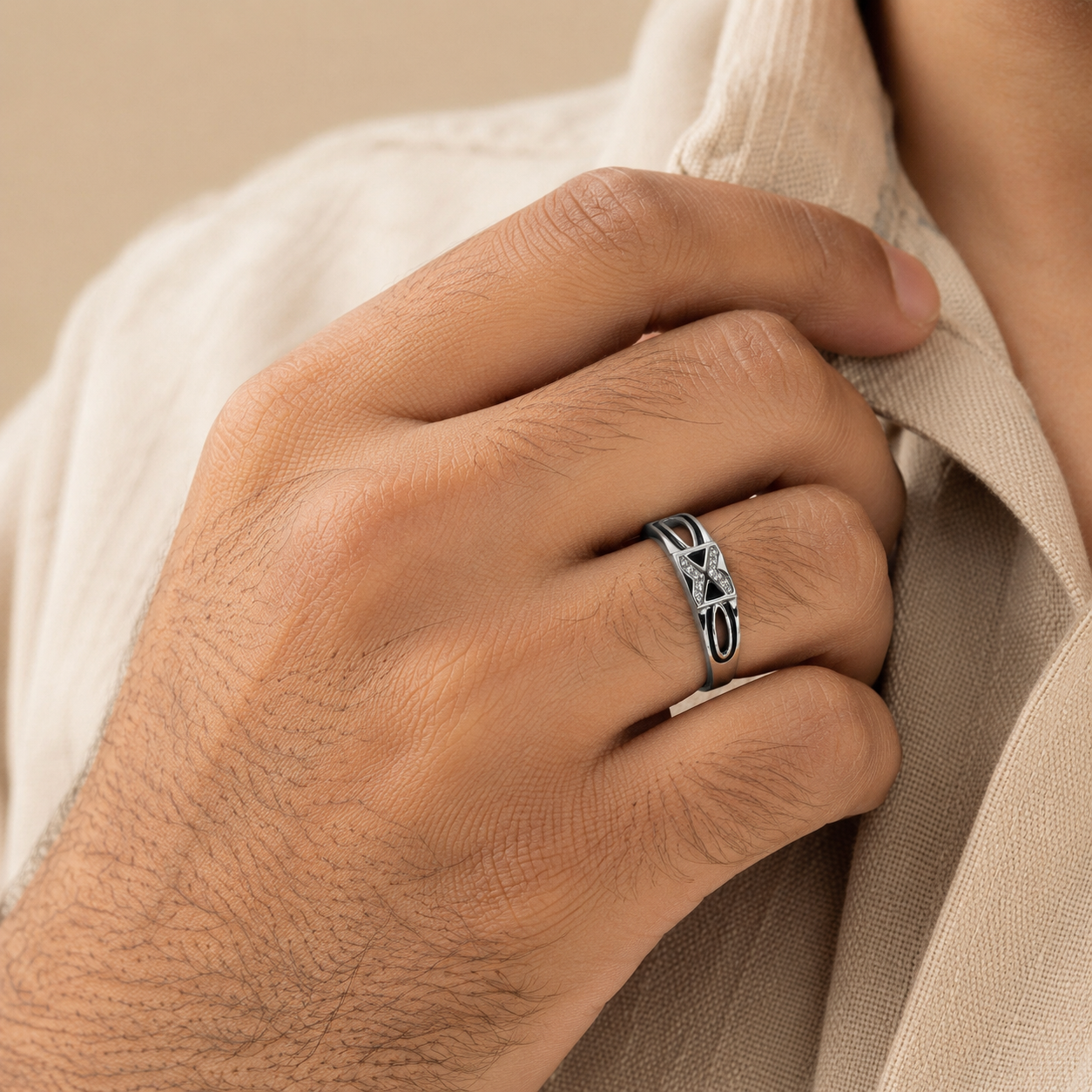 92.5 Pure Silver Designer Men’s Ring