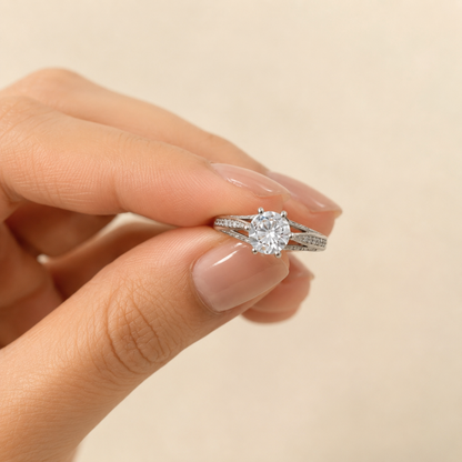 92.5 Pure Silver Single Stone Ring