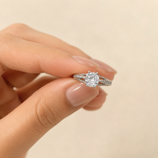 92.5 Pure Silver Single Stone Ring