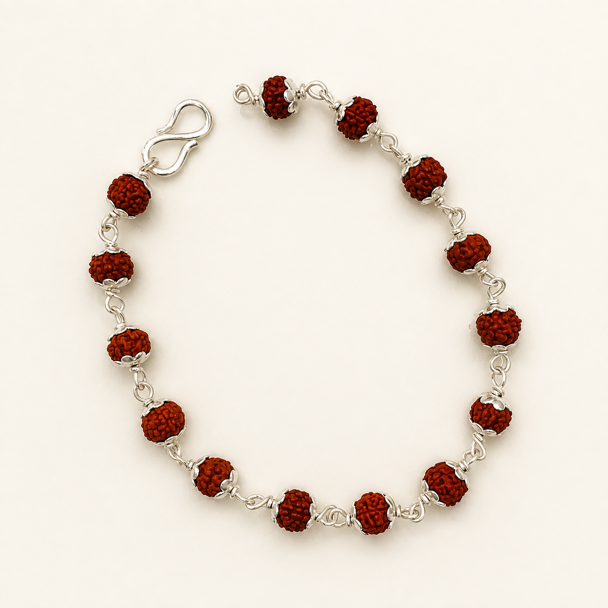 Silver Handmade Rudraksh Bracelet - Classic & Traditional