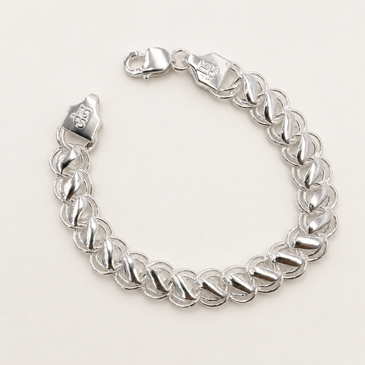 Silver Lotus Bracelet