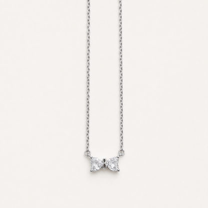 925 Silver Dual Heart Solitaire Chain-Pendant
