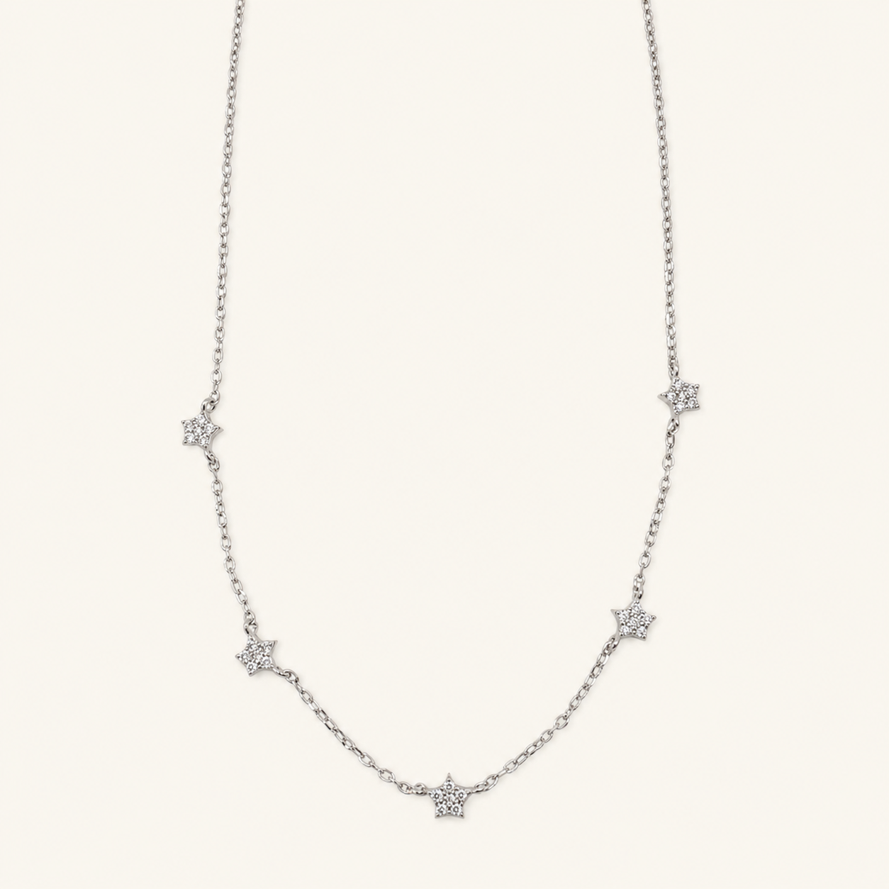 925 Silver 5 Star Charm Chain-Pendant