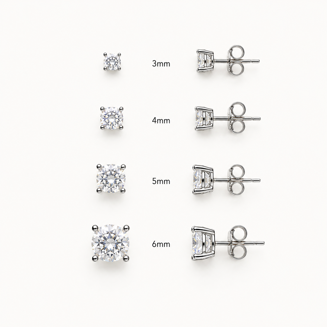92.5 Silver Round Studs
