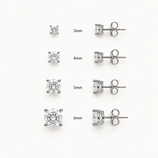 92.5 Silver Round Studs