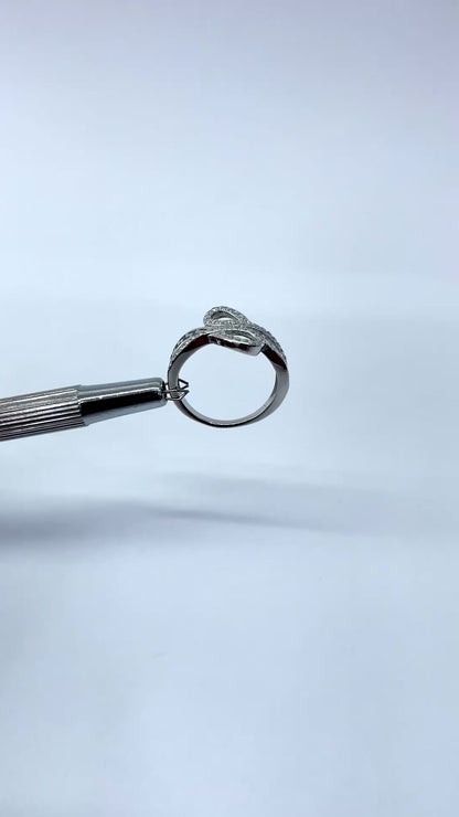 92.5 Pure Silver Versace Infinity Style Statement Rings