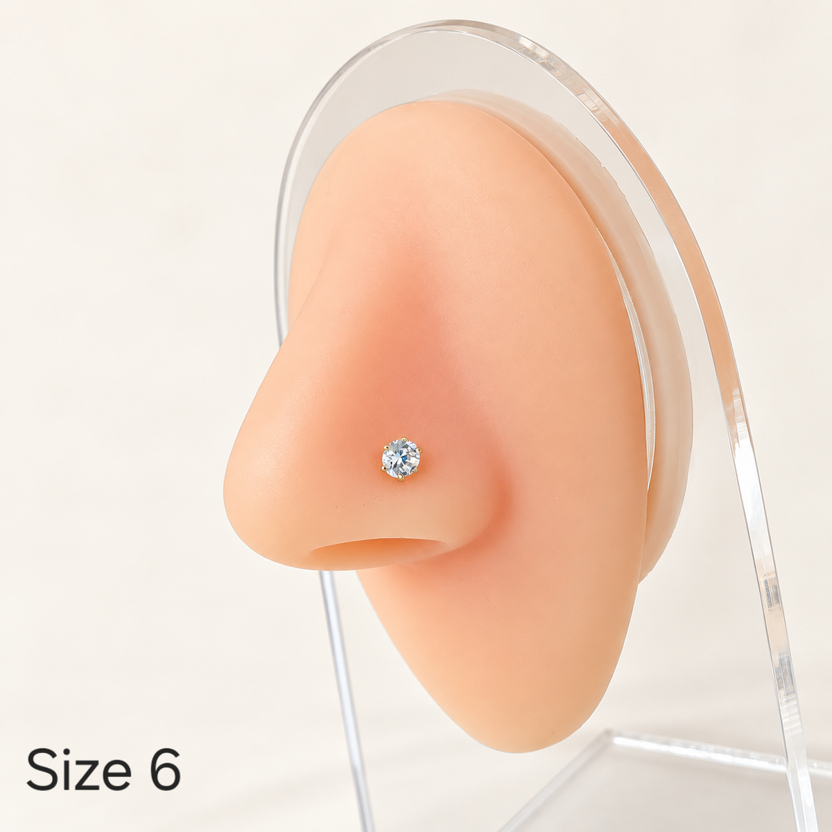 14K Gold Single Stone Nosepin