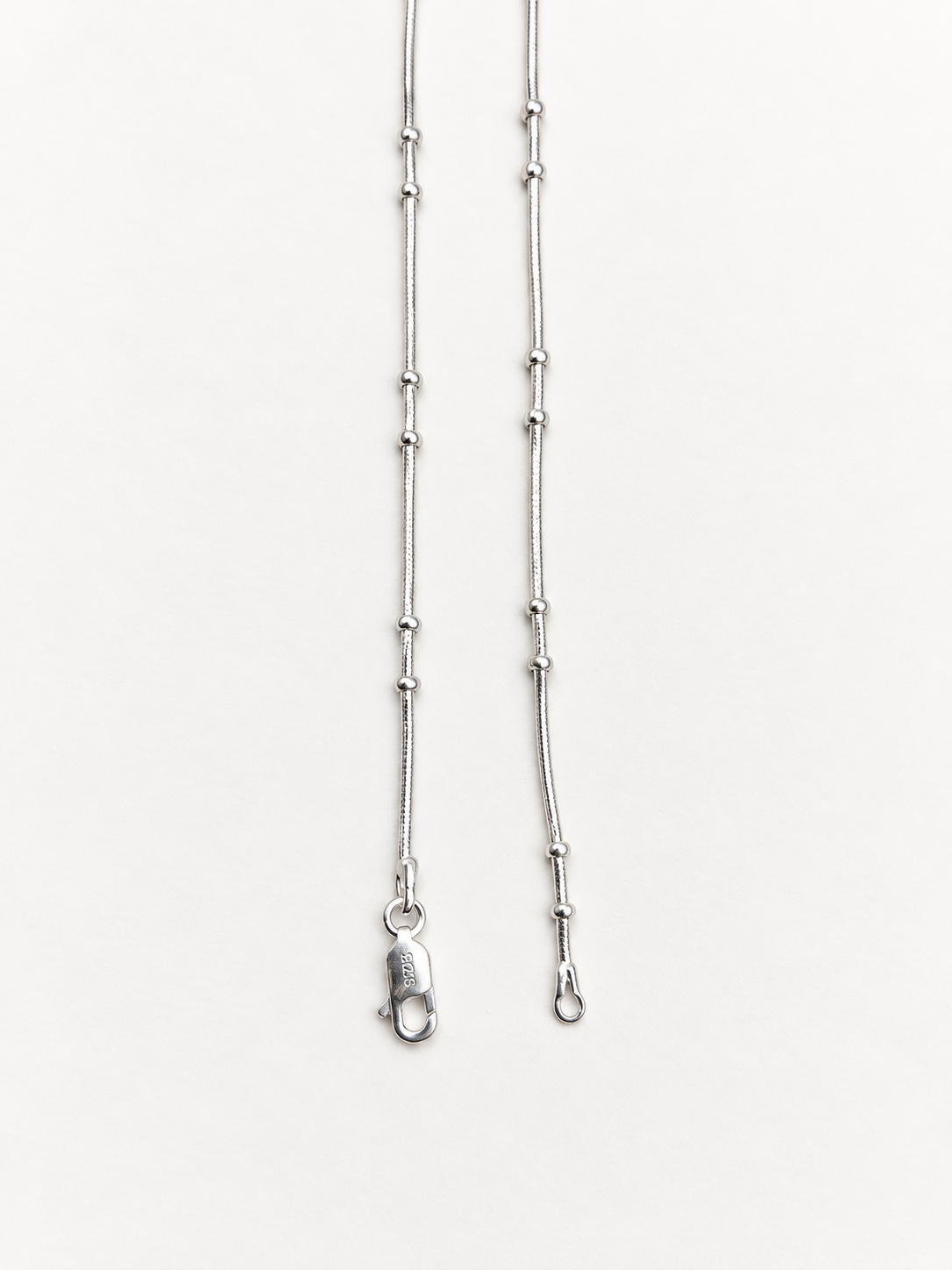 925 Silver Beaded Snake Chain