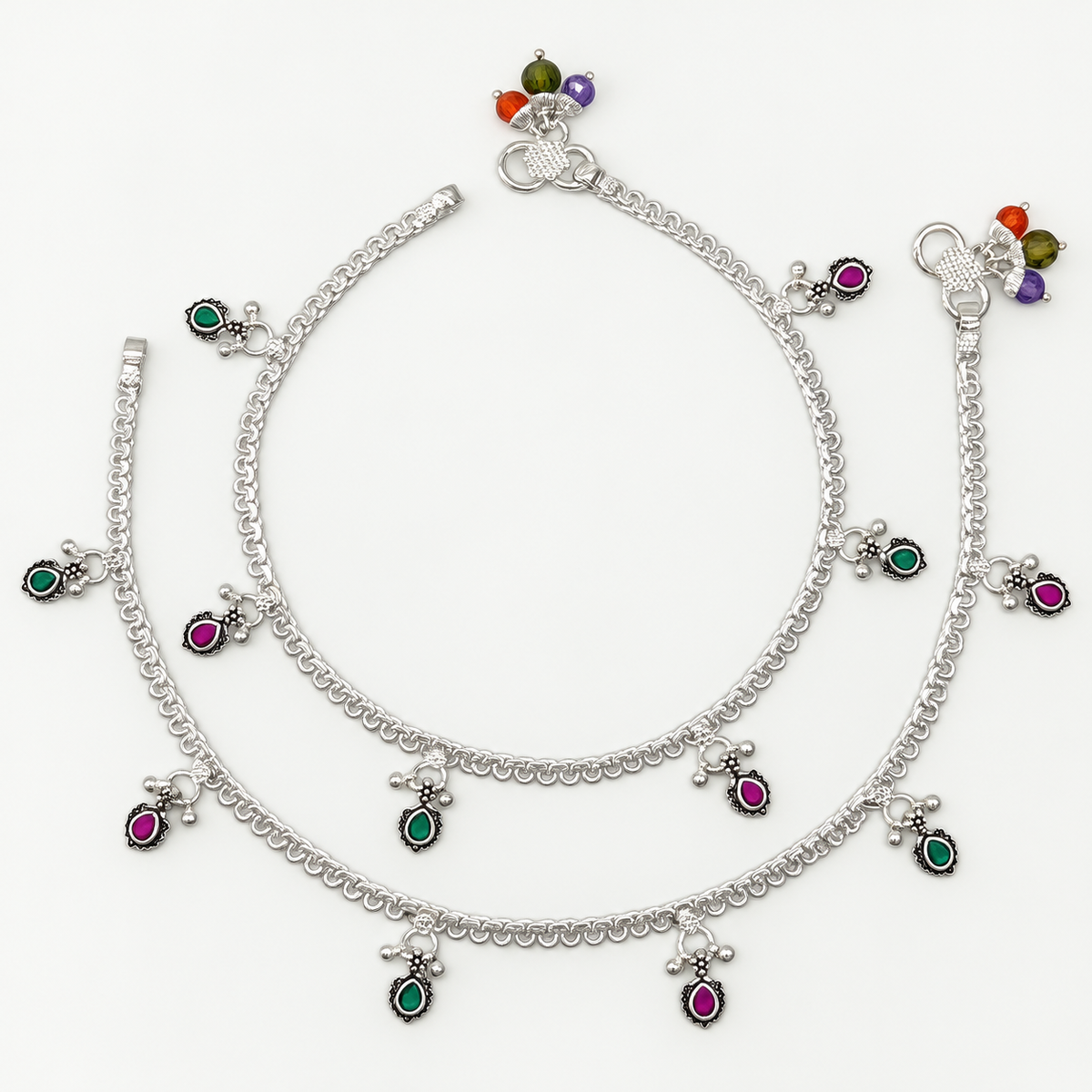 Silver Daily Wear Charm Anklet