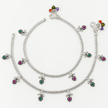 Silver Daily Wear Charm Anklet