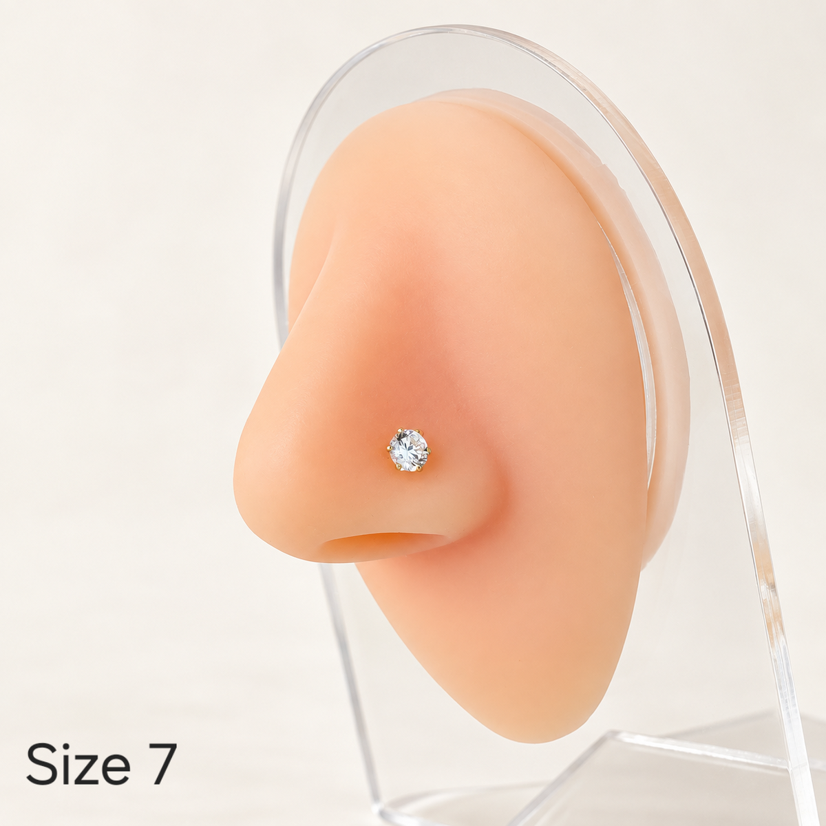 14K Gold Single Stone Nosepin