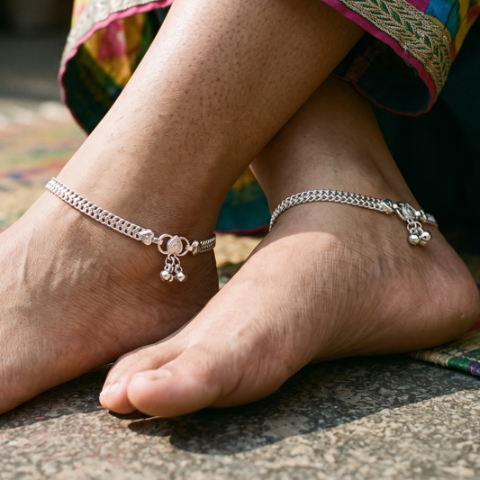 Silver Flat Anklet