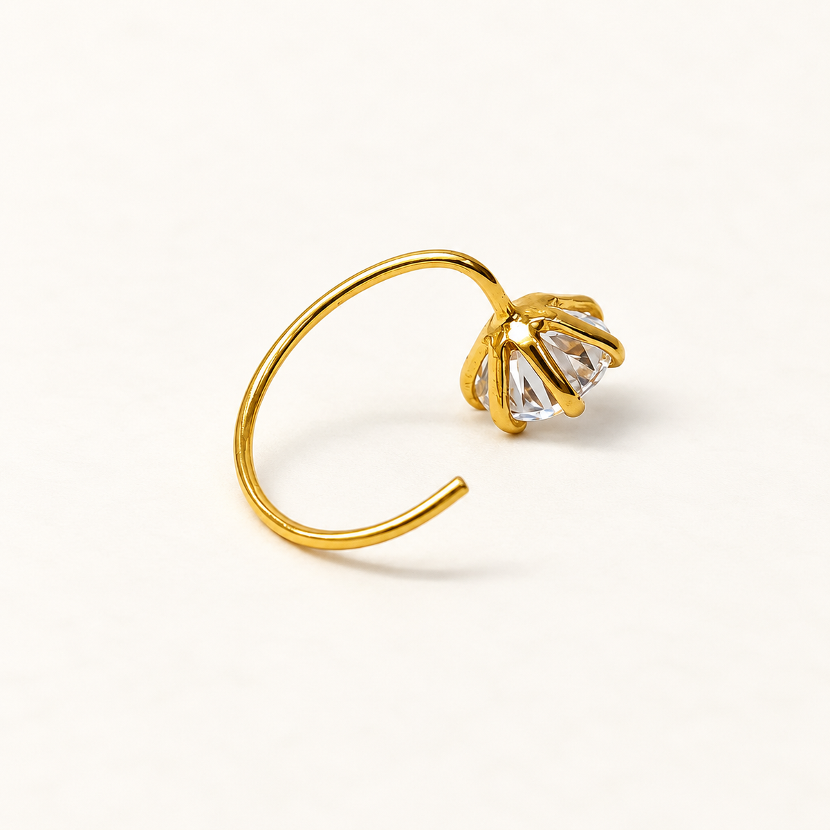 14K Gold Single Stone Nosepin