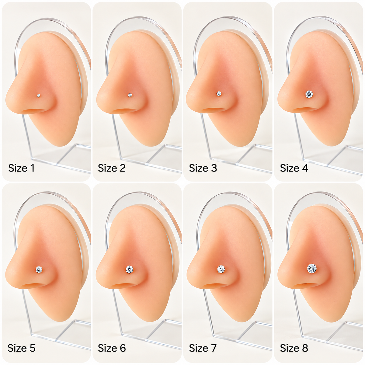 14K Gold Single Stone Nosepin