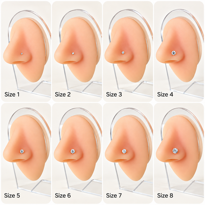 14K Gold Single Stone Nosepin