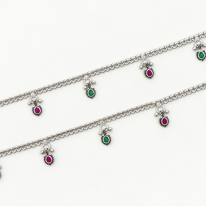 Silver Daily Wear Charm Anklet
