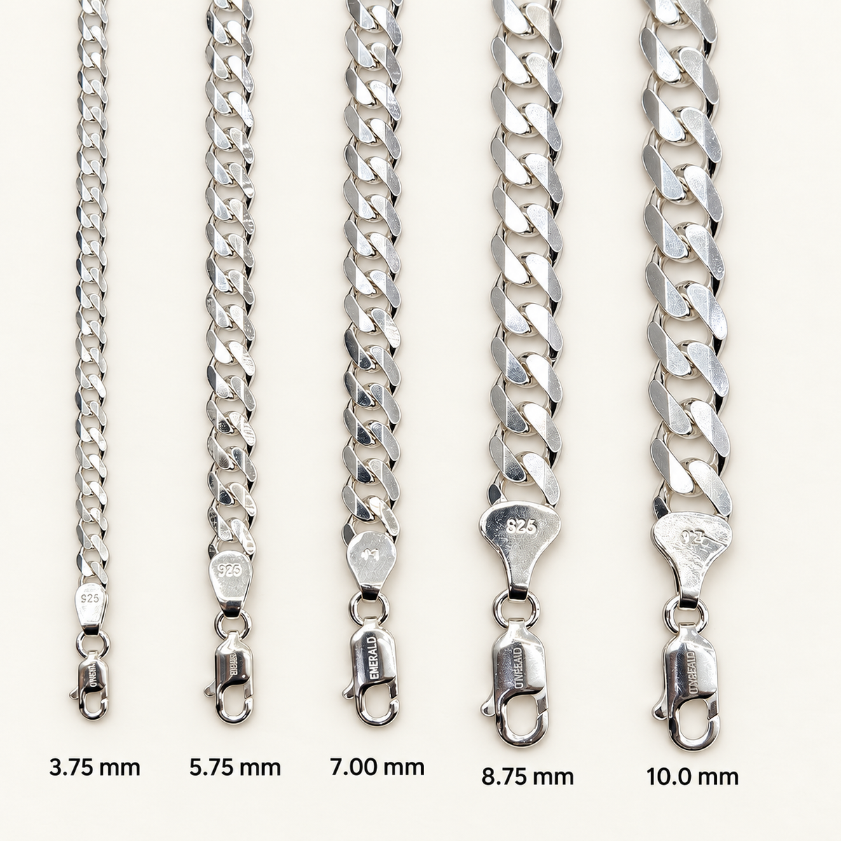 925 Silver Cuban Chains