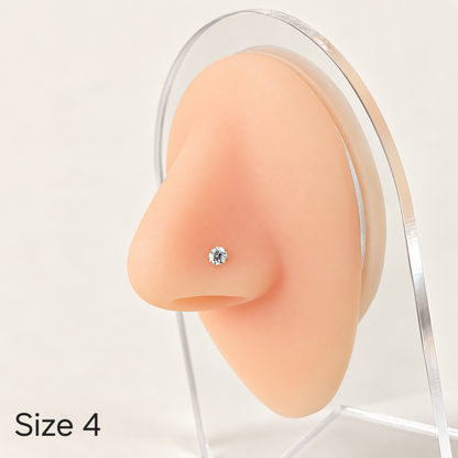 14K Gold Single Stone Nosepin