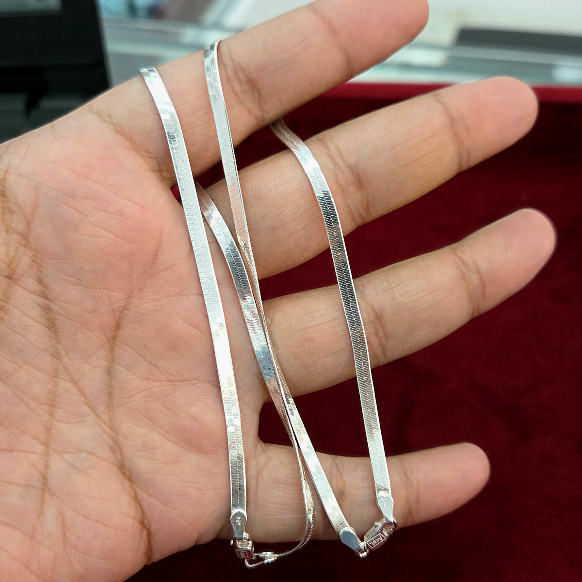 925 Silver Flat Snake Anklet - Trending Style