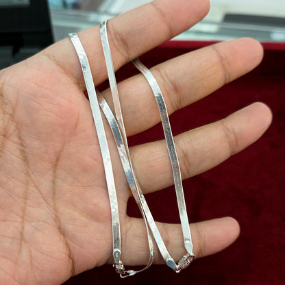 925 Silver Flat Snake Anklet - Trending Style