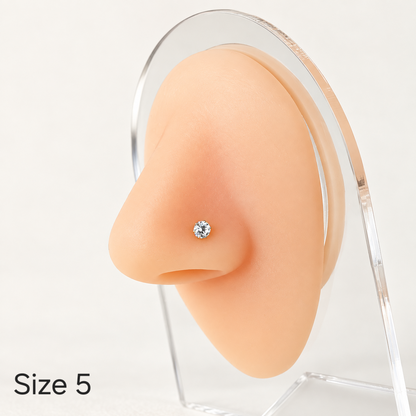 14K Gold Single Stone Nosepin