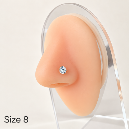 14K Gold Single Stone Nosepin