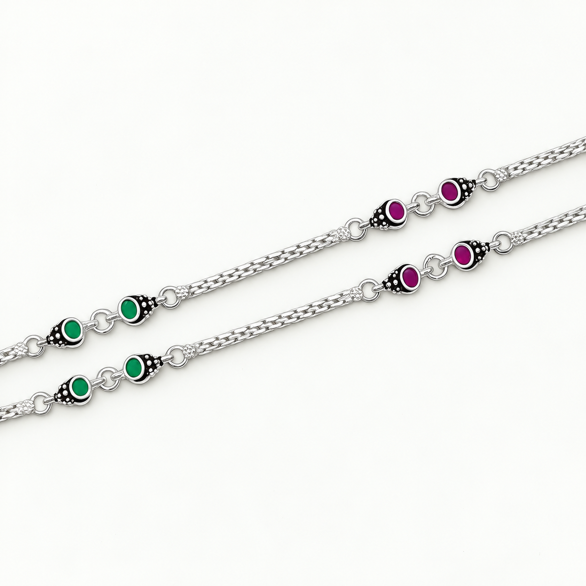 Silver Ox Plain Anklet