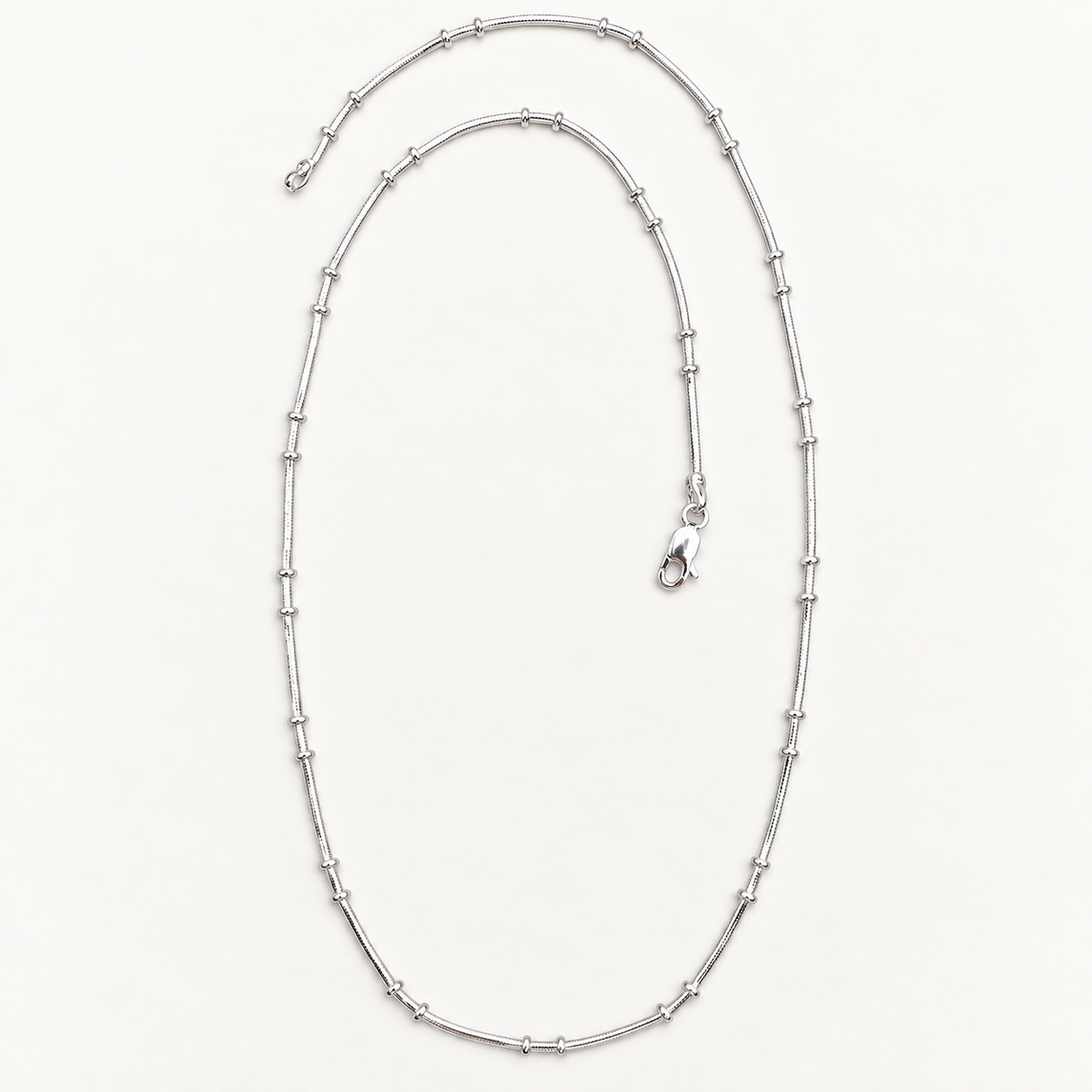925 Silver Beaded Snake Chain